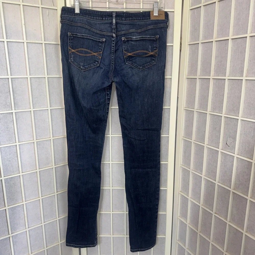 Abercrombie Distressed Y2K Preppy Blue The A & F Skinny Jeans Women Size 28 | 6R